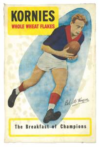 1954 Kornies "Champion Footballers (Large Panels)" -  Bob McKenzie (Melbourne). Rarity 10. Fair/G condition.