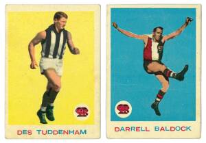 1964 Scanlens "Footballers" [4/33] - No.2 Graham "Polly" Framer, No.18 Darrel Baldock, No.27 Des Tuddenham & No.29 Kevin Murray. The Farmer card Poor, others in G/VG condition.