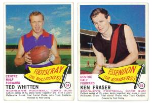 1966 Scanlens "Footballers Die Cuts", complete set [14]. Mainly G/VG.