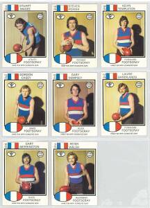 1975 Scanlens "Footballers", part set [44/132] + [1/12] Checklists. Fair/VG.