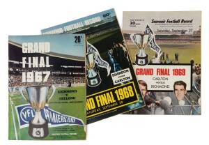 c1961-2013 "Football Records", noted Grand Finals (79) including 1967 Richmond v Geelong; also few SANFL, WAFL & VFA; also noted 1948 Queensland v New South Wales; 1946 Camberwell v Williamstown at Launceston (players include Albert Collier & Ron Todd). P