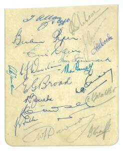 1947-48 Australian "Wallabies" tour to British Isles, autograph page of team v Llanelly, with 18 signatures including Brian Piper, Trevor Allan & Colin Windon. [The only Australian side not to have their line crossed in the four Tests against the Home Uni