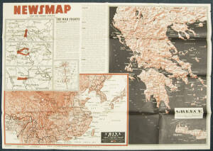 WW2 NEWSMAP POSTERS/MAPS, for May 1 1944 & 16 Oct.1944, published by Army Information Branch [New York, 1944], both folded.