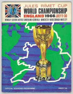 "Jules Rimet Cup, World Championship, England 1966, Official Souvenir Programme"; plus 2006 World Cup Qualifier - Australia v Uruguay, programme & ticket. (3 items).