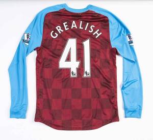 JACK GREALISH, match-worn Aston Villa shirt, number "41", from 2011-12 season.