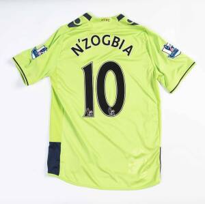 CHARLES N'ZOGBIA, match-worn Aston Villa away green shirt, number "10", from the 2012-13 season.