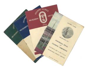 1956 MELBOURNE OLYMPICS: Programmes for Athletics (6) & "Football Final and Closing Ceremony"; also book "The Olympic Games -&nbsp;Sydney 2000 Special Edition".