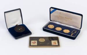 OLYMPICS GROUP, noted IOC FDC collection; 1976 commemorative medal in case; 1984 hockey ticket; 1988 coin plaque & key-holder set; 1996 tickets (3) & polo shirt; 2004 torch runner jacket; 2008 hockey tickets (2); 2012 programmes (2) & ticket; 2016 tickets