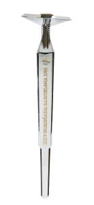 1992 BARCELONA OLYMPIC TORCH, chrome plated aluminium, tapered with no hand-guard shape, designed by Andre Ricard, with legend "XXV OLIMPIADA BARCELONA 1992", 68cm tall, used in torch relay. The torch lighting was one of the most emotional moments of the 