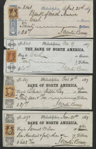 Cheques: USA, 19th Century collection from various banks, most with revenue stamps affixed,Â 