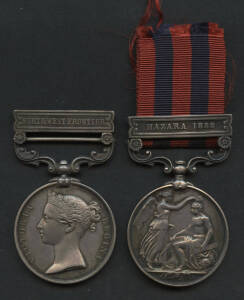 GREAT BRITAIN: INDIA GENERAL SERVICE MEDAL, 'HAZARA 1888' clasp,Â MY #117 engraved '602 Pte A. FRASER 2d BnÂ Secd Highs',Â VF.