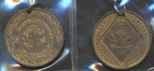AUSTRALIA: QV Jubilee medallions, 1887 (31mm) gilded rev. 'AUSTRALIAN CELEBRATION / 21 JUNE 1887' surrounding Coat of Arms, C# 1887/35, 1897 (31mm) gilded '*DIAMOND JUBILEE* / AUSTRALIAS CELEBRATION' C# 1897/27d, plus KGV Silver Jubilee (25mm) 'JUBILEE / 