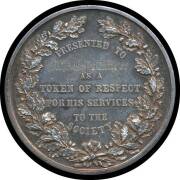 GREAT BRITAIN: HEART OF OAK BENEFIT SOCIETY Silver 50mm rev. 'PRESENTED TO / Mr A. E. Pottinger 'AS A / TOKEN OF RESPECT FOR HIS SERVICES TO THE SOCIETY' within Oak wreath surround. - 2