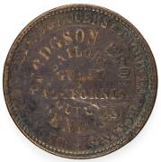 HODGSON BROSÂ 1862 1d, Gray #120a, R #247, H of HODGSON below R of RETAIL, 5mm Gap at lower legend, VG,Â Gray rarity rating R8 (Cat $850 for fine, 2013). - 2