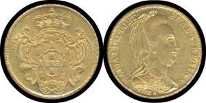 PROCLAMATION COINS: Brazil, 4 Escudos/ 6400 Reiss (Â£2/-), Maria I, 1787R, gold (14.34g), EF.