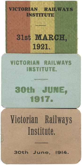 VICTORIAN RAILWAYS: Monthly Tickets (8) 1906-37; aluminium yearly tickets (13), male & female, 1972-81, from a range of suburban stations; plus "Victorian Railways Ticket Checkers' Manual" (1961) - A remarkable book both illustrating (in full colour) and