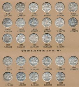 1938-1963 KGVI-QEII Complete date run, virtually all, including key dates 1939, 1952, and 1953 are aUnc/Unc.&Acirc;&nbsp;
