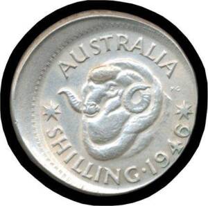 MISTRUCK ERROR COINS:&Acirc;&nbsp;KGVI Shilling, 1946 3mm off-centre with 1.5mm raised rim, VF.