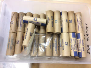 MINT ROLLS: 5 Cents ($2), 1977-87, some years may not be present, Unc/ChUnc. (30 rolls)