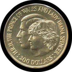 TWO HUNDRED DOLLARS:Â $200, 1981 Prince of Wales and Lady Diana Spencer, Unc.