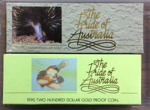 TWO HUNDRED DOLLARS:&Acirc;&nbsp;$200 Proofs, 'The Pride of Australia', 1990 Platypus, and 1992 Echidna, both unopened in boxes with seals intact on cardboard outers.