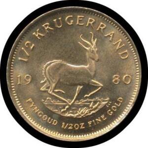 HALF-KRUGERRAND: 1980, agw Â½oz, Unc.