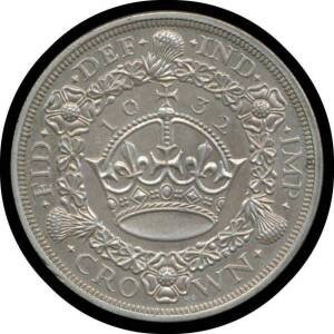 CROWN: KGV 1932 5/-, S #4036, rev. Crown within wreath, mintage 2,395, EF.Â 