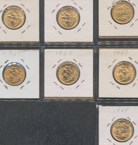SOVEREIGN: QEII 1962-68 First Portrait, Laureate Head, St.George reverse, KM #908, aUnc/Unc.