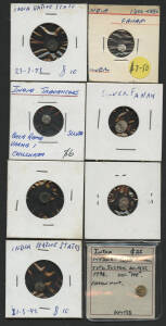 Mysore, Gold Fanum, AM1222 (1794), KM #128, Silver Fanum x3, Travancore Silver Chuckram, plus Indian Native States copper x3.