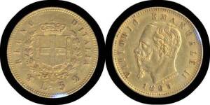 Vittorio Emanuele II: 1863 Gold 5 lira, KM #17, gVF.