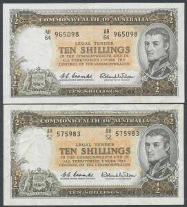 Mostly circulated group with KGVI 10/- & Â£1 (2), Â QEII 10/- (2) and Â£1 with a couple of better notes (6), condition varied.