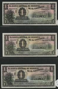 EL SALVADORE: 1952-1997 1 Colon to 100 Colon, Collection in quality Lighthouse album with slipcase, printings by Waterlow, De La Rue and American Banknote Company, condition mostly EF/Unc.