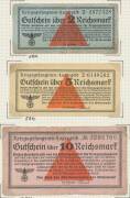 WWII POW - KRIEGSEFANGENEN LAGERGELD, 1939-45, 10pf (2), 50pf, 2rm, 5rm & 10rm, General issue, condition varied, VG-VF.