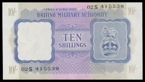 BRITISH MILITARY AUTHORITY: 1943 6d toÂ Â£1, Pick #M1-6, 6d & 2/6d flattened centrefolds, the 1/- 5/- 10/- Â Â£1 are EF/Unc.