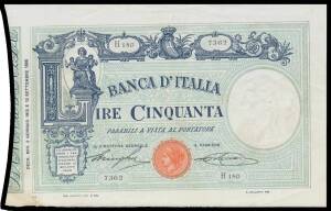 -Â 50 Lira, '02.01.1912' Stringer/Sacchi, Alfa #BI.123, Pick #38c, centrefold, EF.