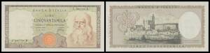 50,000L&Acirc;&nbsp;Leonardo da Vinci,&Acirc;&nbsp;Carli/Febraio 03.07.1967, Alfa #BI.890, Pick 99a, serial 'L 060222 H', light centre bend otherwise a crisp fresh note, gEF.