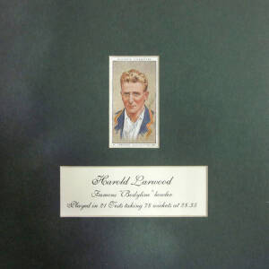 BALANCE OF COLLECTION, noted Harold Larwood signature on cricket card; 1998 Invincibles Reunion dinner menu & invitation (with 7 signatures); Ashes PSE signed Doug Walters; Bradman $5 coin; 1982 Ashes Centenary teaspoons; Dennis Lillee flicker book; W.G.G