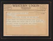 THE BEATLES: Western Union Telegram from Brian Epstein to Ray Coleman dated 27 Aug.1964, "Many thanks for excellent article. Gather you return London next Monday. If at all possible can you cable aticle to us before then."