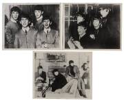 THE BEATLES: Group with Washington Pottery "The Beatles" cup & saucer; "Beatlemania Sweeps Australia" scarf; b/w stills (3) from "A Hard day's Night". (6 items). - 2