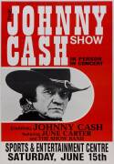 JOHNNY CASH: Poster, "The Johnny Cash Show, in Person, In Concert, Starring Johnny Cash, featuring June Carter and the Show Band", linen-backed, size 58x84cm.