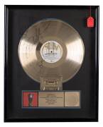 JANET JACKSON: Gold Record for "Control" (1986), with plaque "Presented to, Janet Jackson, To Commemorate the Sale of more than 500,000 copies of the A&M Records album and cassette "Control", with RIAA logo, framed & glazed, signed on perspex "Love, Janet