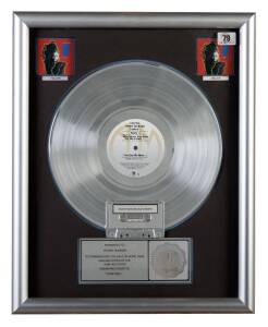 JANET JACKSON: Platinum Record for "Control" (1986), with plaque "Presented to, Diane Baron, To Commemorate the Sale of more than 2,000,000 copies of the A&M Records album and cassette "Control", with RIAA logo, framed & glazed, overall 42x53cm. Provenanc