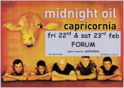 MIDNIGHT OIL: Posters (3), "Midnight Oil", size 51x72cm; "midnight oil/ capricornia" (2 - one with sticker with tour dates attached), each 71x51cm. - 3