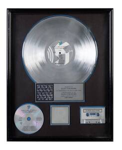 THE ROLLING STONES: Platinum Record for "Steel Wheels" (1989), with plaque "Presented to, Rolling Stones Records, To Commemorate the Sale of more than 1,000,000 copies of the Rolling Stones Records album, cassette and CD "Steel Wheels", with RIAA logo, fr