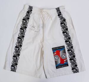 THE ROLLING STONES: "Steel Wheels" tour shorts, signed by Keith Richards.