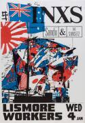 INXS: Posters (2), "INXS, with special guests Sandii & The Sunsetz, Lismore Workers, Wed 4th Jan"; "INXS and Special Guest Jenny Morris, October 1990" with Queensland tour dates, each about 50x72cm. - 2