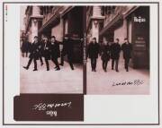 THE BEATLES: Printer's proof of the covers of the Press Kit for the album "The Beatles - Live at the BBC" (1994), window mounted, framed & glazed, overall 73x62cm.&nbsp;