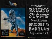 THE ROLLING STONES: 4-sheet poster, "The Rolling Stones, New Album, Bridges to Babylon, September 29", linen-backed, overall 200x151cm.