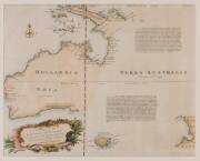 AUSTRALIA: "A Complete Map of the Southern Continent, Survey'd by Capt Abel Tasman & depicted by Order of the East India Company in Holland, in the Stadt House at Amsterdam", by Emanuael Bowen [London, 1744], hand-coloured, window mounted, framed & glazed