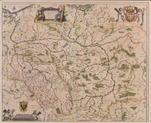 EUROPE: Map, "Polonia Regnum, et Silesia Ducatus" by Willem Blaeu [Amsterdam, c1634], hand-coloured, window mounted, framed & glazed, overall 67x59cm.